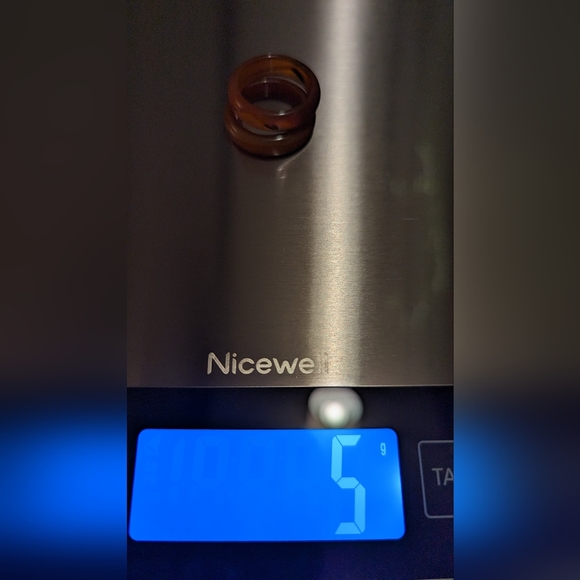 🤎 Set of 2 Banded Agate Warm Caramel Brown Semi-Precious Band Rings ~ 7 1/2 - Picture 15 of 16